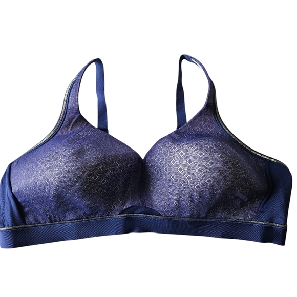 Cacique Lane Bryant Navy Blue Mesh Lace Bra SIZE 50B - Picture 1 of 10